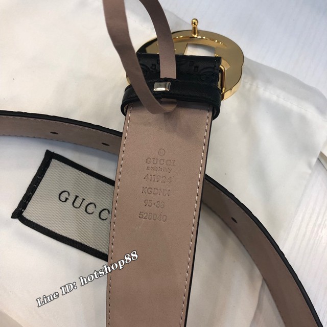 Gucci經典男士皮帶 古奇PVC人造帆布印花腰帶  jjp2521